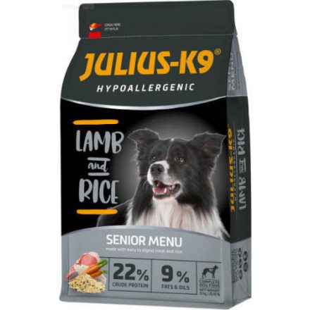 Julius K9 Hypoallergenic Lamb and Rice Senior/Light (bárány,rizs) száraztáp - Idős és/vagy túlsúlyos kutyák részére (3kg)