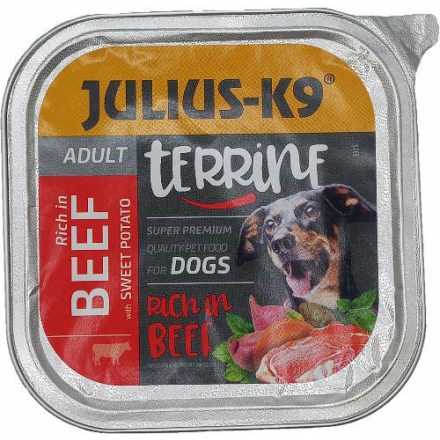 Julius-K9 Dog Terrine Adult Beef& Sweet Potatoes - nedveseledel (marha,édesburgonya) felnőtt kutyák részére (150g)