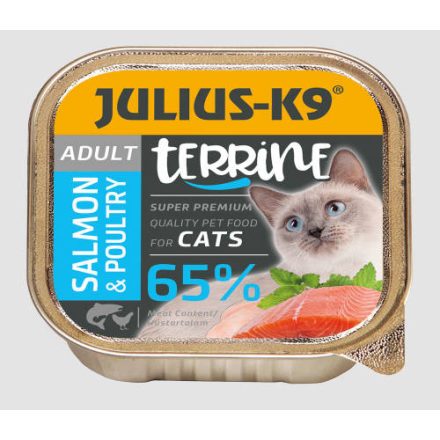 Julius-K9 Cat Terrine Adult Salmon&Poultry - nedveseledel (lazac,szárnyas) felnőtt macskák részére (100g)