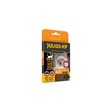 Julius K-9 Cat Collar - Bolha-, kullancs riasztó (fekete) nyakörv macskák részére (43cm)