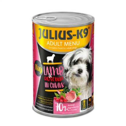 Julius-K9 konzerv Adult - nedveseledel (bárány,csipkebogyó) felnőtt kutyák részére (12*1240g) 11+1