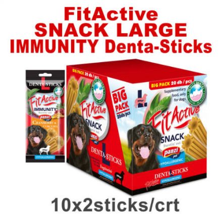 FitActive SNACK Denta-Sticks Hypoallergenic Immunity "L" - jutalomfalat (vörösáfonya, kurkuma) kutyák részére (10dbx170g/#)