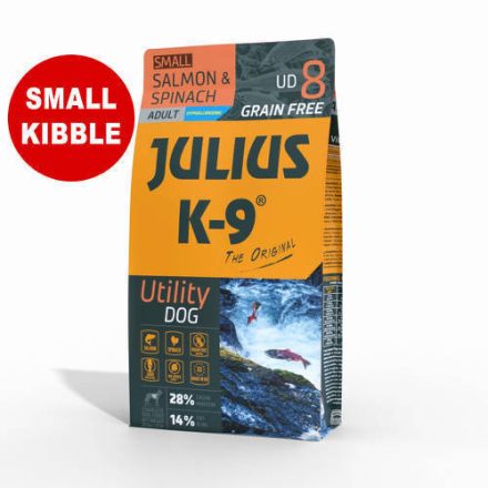 JULIUS K-9 3kg Utility Dog Hypoallergenic Salmon,spinach Adult Small (lazac,spenót) száraztáp - Felnőtt kutyák részére (3kg)