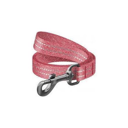 WAUDOG Re-cotton, Reflective Dog Leash (M) - póráz, újrahasznosított pamutból (piros, fényvisszaverő csíkkal) kutyák részére (20mm/150cm)