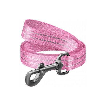 WAUDOG Re-cotton, Reflective Dog Leash (L-XXL) - póráz, újrahasznosított pamutból (pink, fényvisszaverő csíkkal) kutyák részére (25mm/150cm)