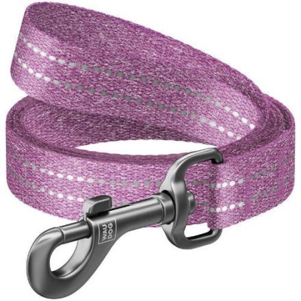 WAUDOG Re-cotton, Reflective Dog Leash (L-XXL) - póráz, újrahasznosított pamutból (lila, fényvisszaverő csíkkal) kutyák részére (25mm/150cm)