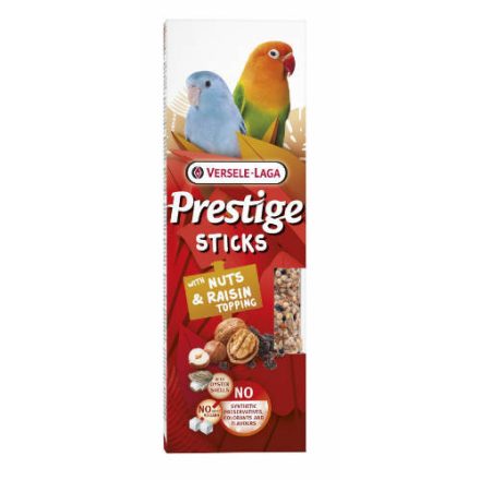 Versele Laga Prestige Sticks Dupla Rúd (mogyoró, dió, mazsola) - kiegészítő eleség kispapagájok részére (2db/60g)