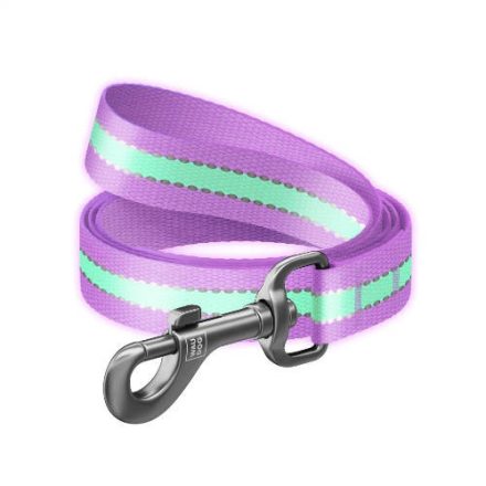 WAUDOG Nylon Reflective Dog Leash (S) - póráz (fényvisszaverős, lila) kutyák részére (122cm/15mm)