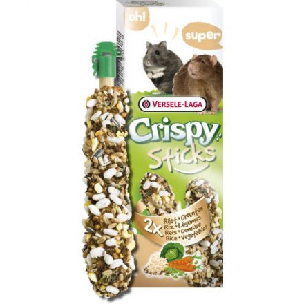 Versele-Laga Crispy Sticks Hamster, Rats Dupla rúd (rizs,zöldség) - kiegészítő eleség hörcsögök és nyulak részére (110g)