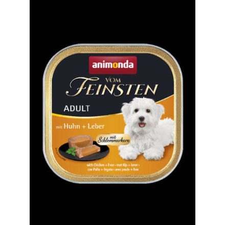 22x Animonda Vom Feinsten Gourmet (csirke,máj) alutálkás - Felnőtt kutyák részére (150g)