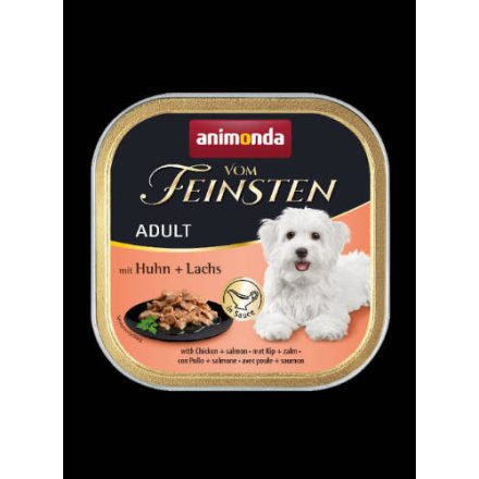 22x Animonda Vom Feinsten Adult (csirke,lazac mártásban) alutálkás - Felnőtt kutyák részére (150g)