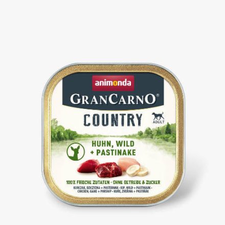 22x Animonda GranCarno Country (vad,csirke,petrezselyem) alutálkás - Felnőtt kutyák részére (150g)