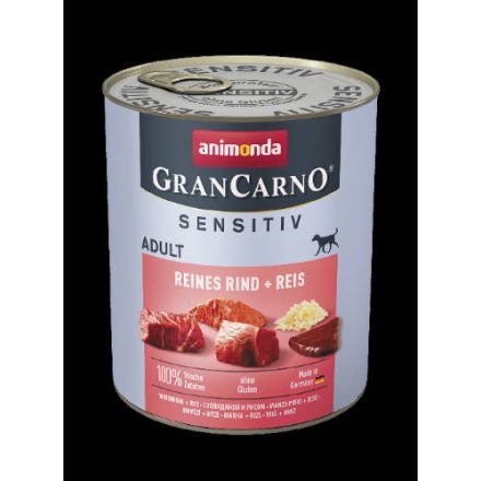 Animonda GranCarno Adult (sensitive) konzerv - Felnőtt kutyák részére, színmarha+rizs (800g)