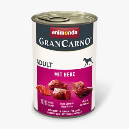 6x Animonda GranCarno with heart Adult (szívvel) nedves eledel - Felnőtt kutyák részére (400g)