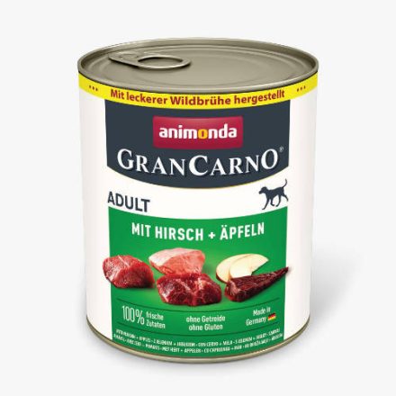 Animonda GranCarno deer + apple Adult (sertés+szarvas+alma) konzerv - Felnőtt kutyák részére (800g)