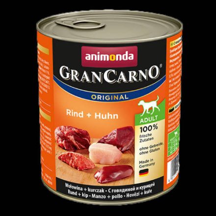 6x Animonda GranCarno Adult (marha,csirke) konzerv - Felnőtt kutyák részére (800g)