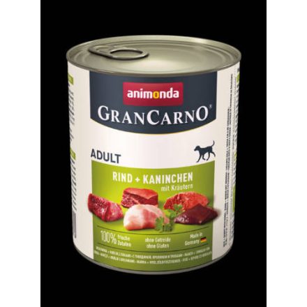 Animonda GranCarno Adult (nyúl,gyógynövény) konzerv - Felnőtt kutyák részére (800g)