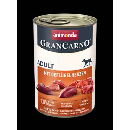 Animonda GranCarno Adult (baromfi szív) konzerv - Felnőtt kutyák részére (400g)