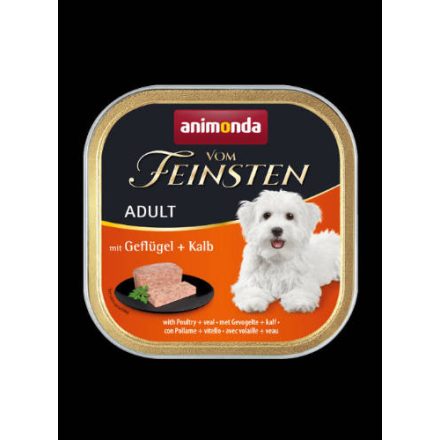 22x Animonda Vom Feinsten Adult (baromfi,borjú) alutálkás - Felnőtt kutyák részére (150g)