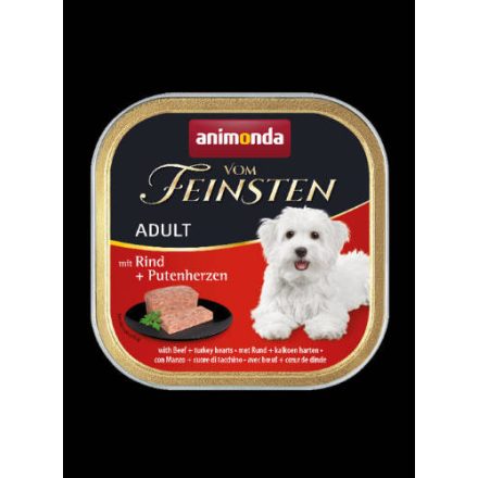 Animonda Vom Feinsten Adult (marha,pulykaszív) alutálkás - Felnőtt kutyák részére (150g)