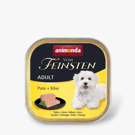 22x Animonda Vom Feinsten Adult (pulyka,sajt) alutálkás - Felnőtt kutyák részére (150g)