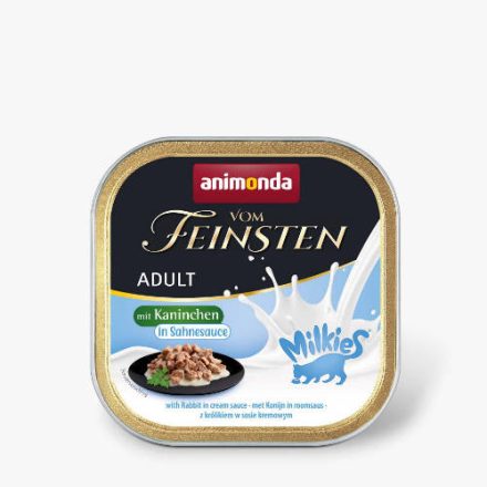 32x Animonda Vom Feinsten Adult mit Milkies-Sauce mit Kaninchen in Sahnesauce - nedvestáp (nyúl, tejszínes szósszal) macskák részére (100g)