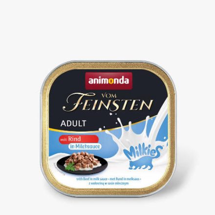 32x Animonda Vom Feinsten Adult mit Milkies-Sauce mit Rind in Milchsauce - nedvestáp (marha, tejszínes szósszal) macskák részére (100g)