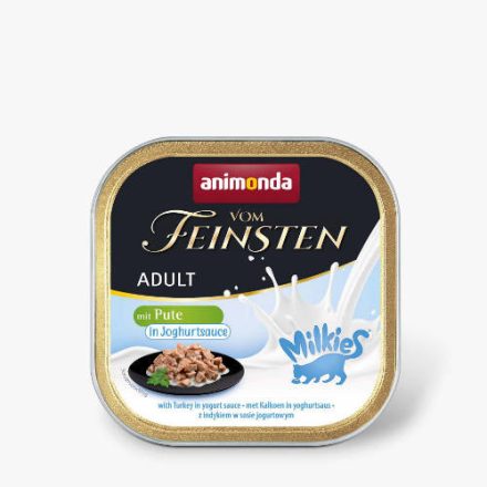 32x Animonda Vom Feinsten Adult mit Milkies-Sauce mit Pute in Joghurtsauce - nedvestáp (pulyka, joghurtos szósszal) macskák részére (100g)