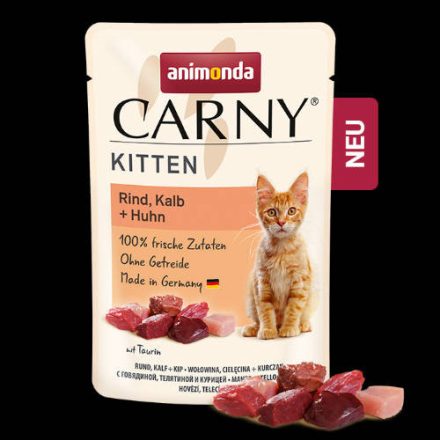 Animonda Carny Kitten (marha,borjú,csirke) alutasakos - Kölyök macskák részére (85g)