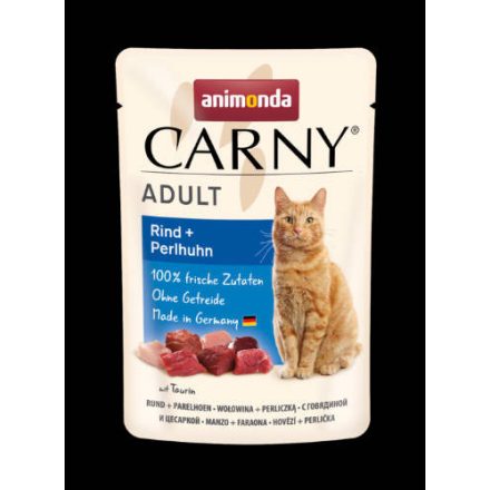 Animonda Carny Adult (marha,gyöngytyúk) alutasakos - Felnőtt macskák részére (85g)