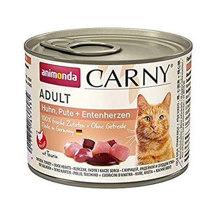 6x Animonda Carny Adult (csirke,pulyka,kacsaszív) konzerv - Felnőtt macskák részére (200g)