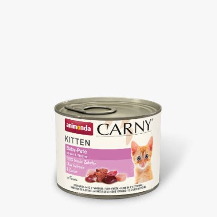 12x Animonda Carny Kitten Baby Pate - nedves eledel (marha,csirke) kölyökmacskák részére (200g)