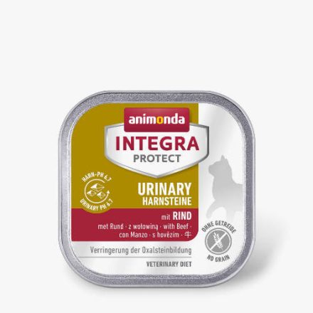 16x Animonda Integra Adult Urinary Oxal mit Rind - alutálkás (marha) diétás nedves eledel macskák részére (100g)