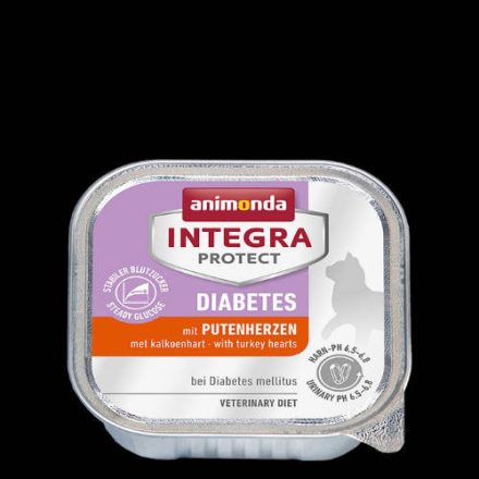 16x Animonda Integra Diabetes (pulykaszív) alutálkás - Cukorbeteg macskák részére (100g)