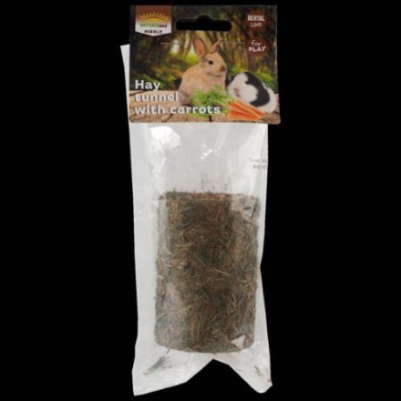 Nature Land NIBBLE - kiegészítő eleség (széna alagút sárgarépával) rágcsálók részére (125g)