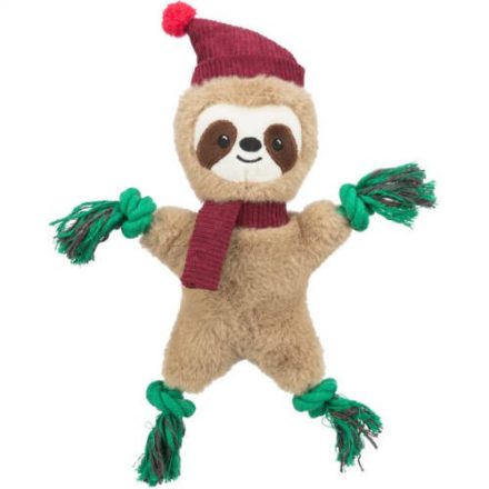 Trixie Xmas Sloth - játék (lajhár plüss kötéllel és zörgő fóliával) kutyák részére (30cm)