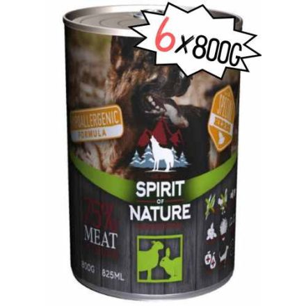 Spirit of Nature Hypoallergenic DOG (Lamb&Rabbit/Bárány-Nyúl) 5+1 (6* 800g)