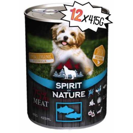 Spirit of Nature Hypoallergenic DOG Tonhallal és lazaccal 10+2  (12*415gr)