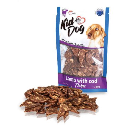 KidDog Lamb whit Cod Flakes - jutalomfalat (bárány/tőkehal) kutyák részére (80g)