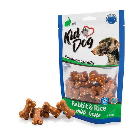 KidDog Rabbit & Rice mini bone - jutalomfalat (nyúl,rizs) kutyák részére (80g)