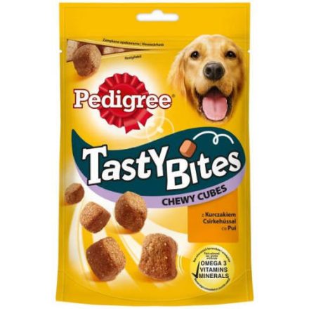 Pedigree Tasty Minis Chewy Cubes - jutalomfalat (csirkés,kacsa) kutyák rézére (130g) 6db/#