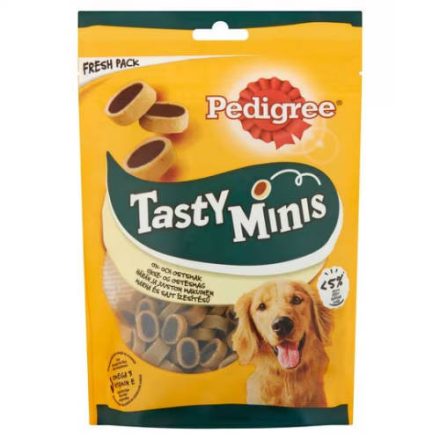 Pedigree Tasty Minis Cheesy Nibbles - jutalomfalat (marha,sajt) kutyák részére (140g)