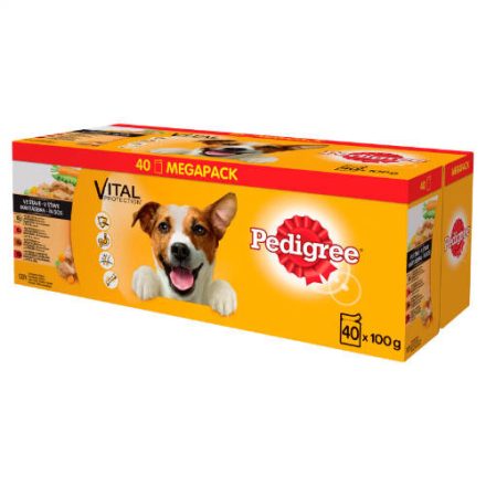 Pedigree Vital Adult - Nedves eledel (csirke-,marha,-bárány,-pulyka aszpikban) kutyák részére (40x100g)