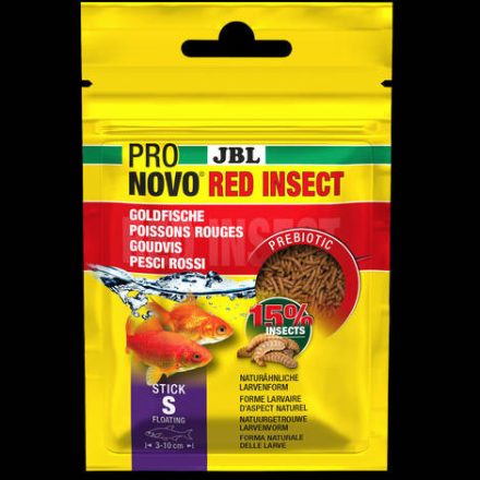 JBL Pronovo Red Insect Stick "S" - S-es méretű főtáprudak rovarcsemegékkel 3-10 cm-es aranyhalakhoz (20ml/10g)