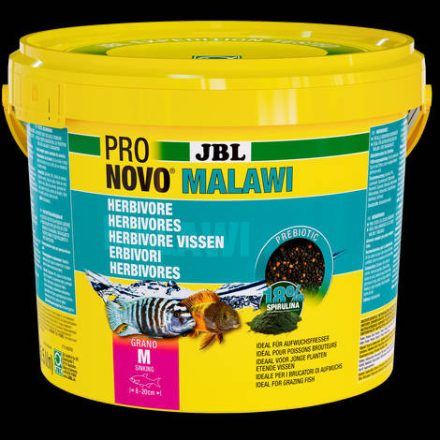 JBL Pronovo Malawi Grano "M" - Akváriumi alaptáp granulátum 8-20 cm-es sügérek számára (5,5l/2750g)