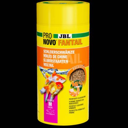 JBL Pronovo Fantail Grano M - Granulált táplálék M-es méretű fátyolhal és egyéb 8-20 cm-es aranyhal fajtákhoz (1000ml/580g)