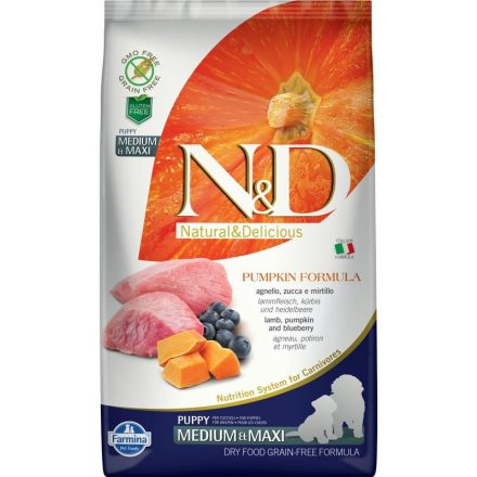 N&D Dog Grain Free bárány & áfonya sütőtökkel puppy medium/maxi 2,5kg